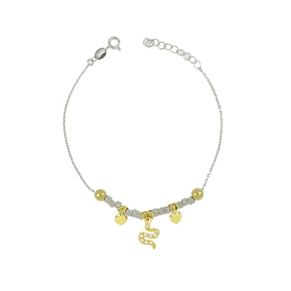 Bracelet pépites avec pendentifs en strass
