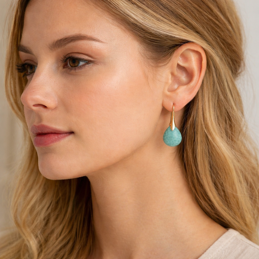 Boucles Goutte Amazonite