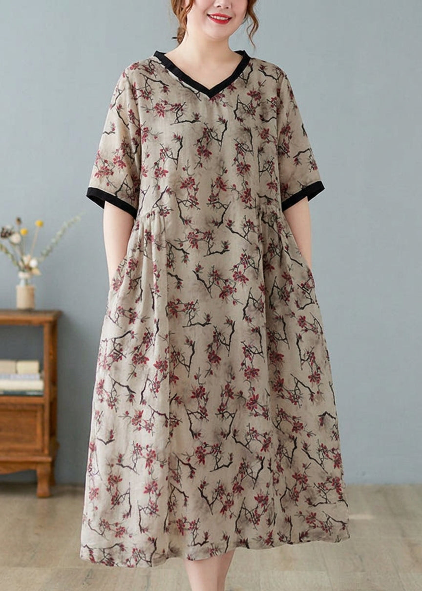 Mira - Robes en Lin à Manches Courtes