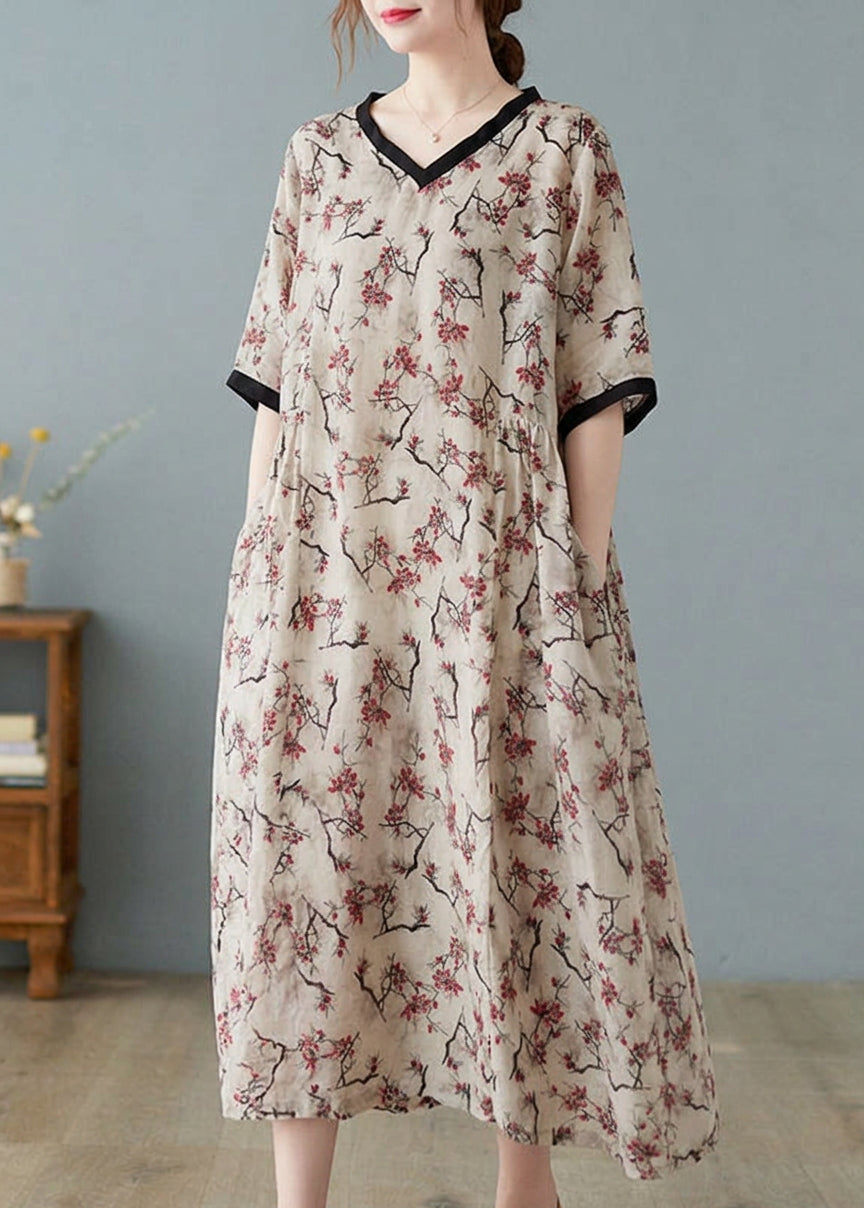 Mira - Robes en Lin à Manches Courtes