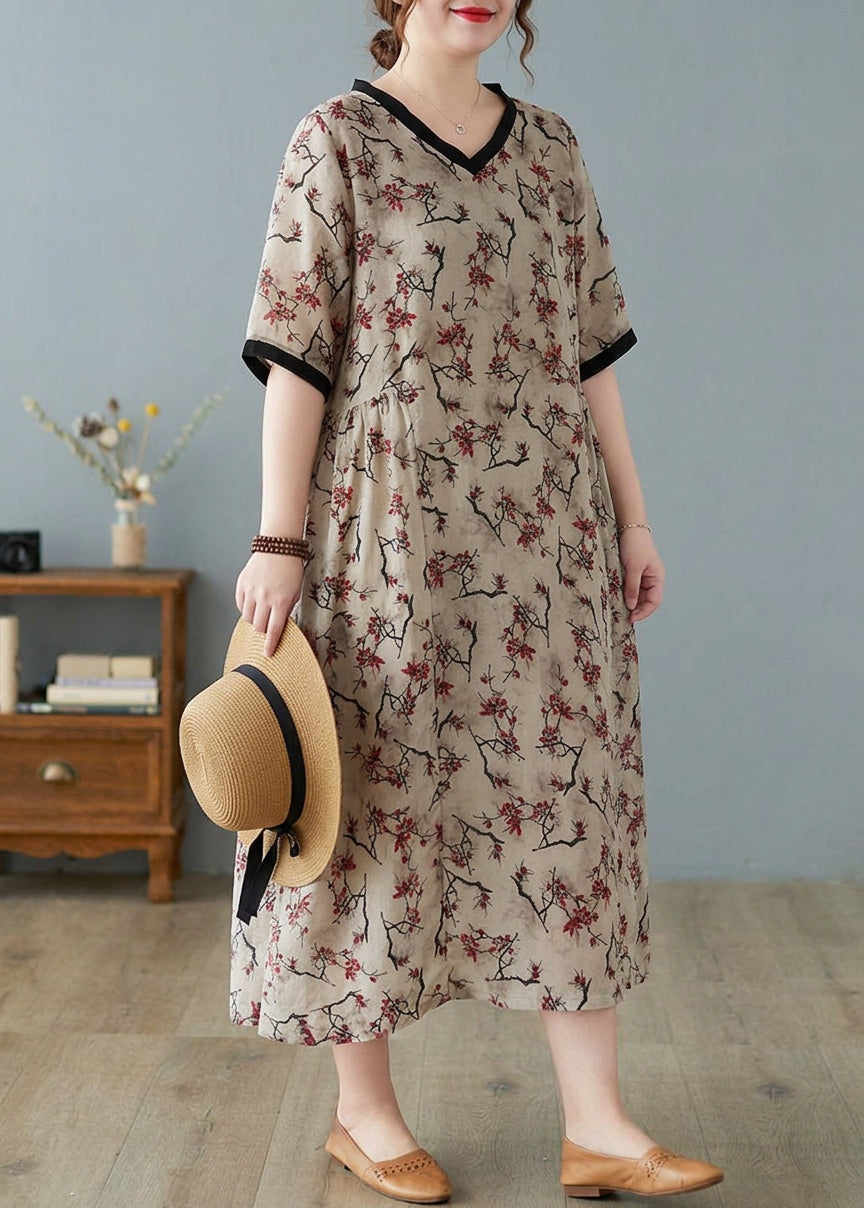 Mira - Robes en Lin à Manches Courtes