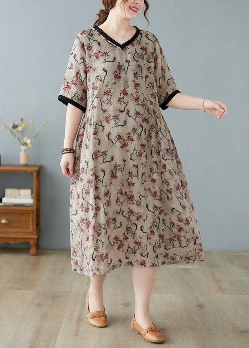 Mira - Robes en Lin à Manches Courtes