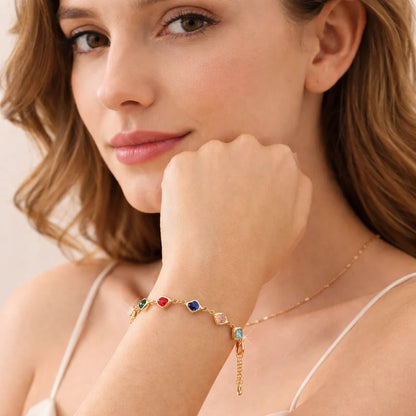 Bracelet Cœurs en Cristaux Colorés