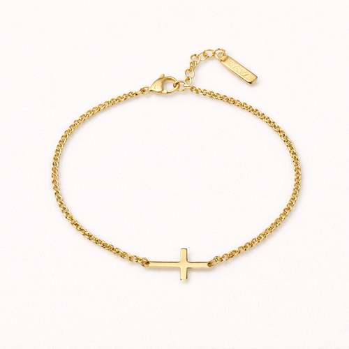 Bracelet Croix Jésus en Or et Argent