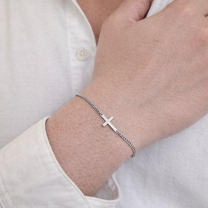 Bracelet Croix Jésus en Or et Argent