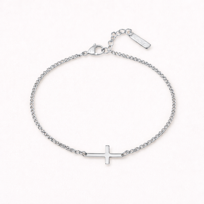 Bracelet Croix Jésus en Or et Argent