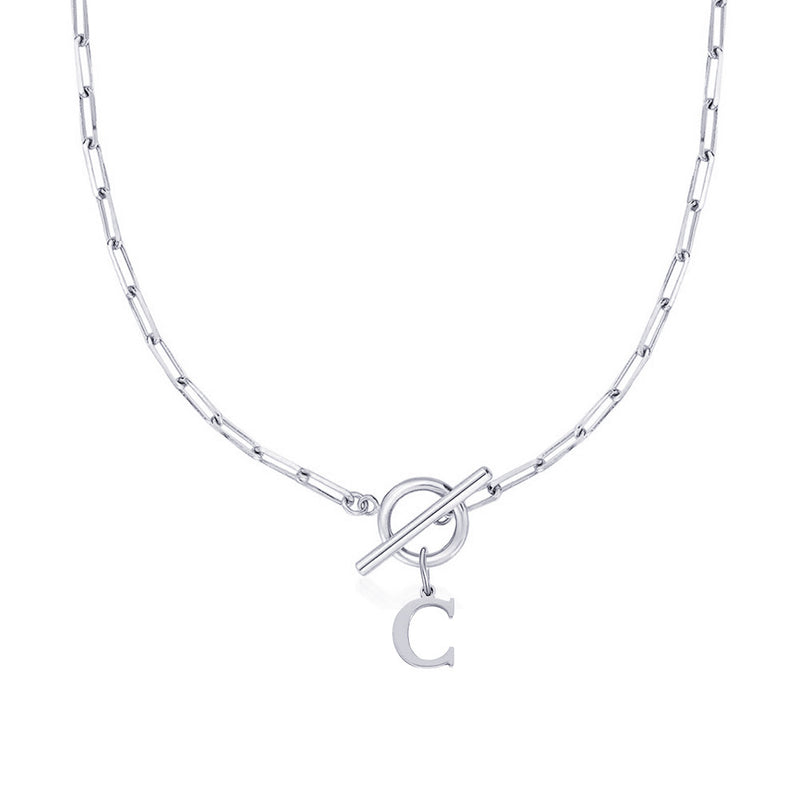 Collier Initiale Maille Trombone