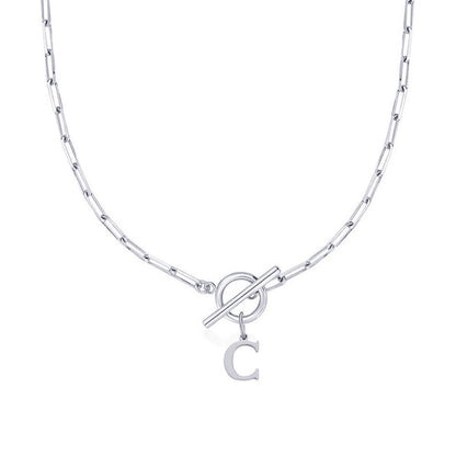 Collier Initiale Maille Trombone
