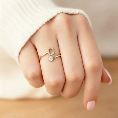 Bague Initiale Ajustable Minimaliste