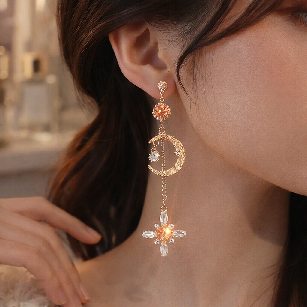 Boucles Goutte Baroque Cristal