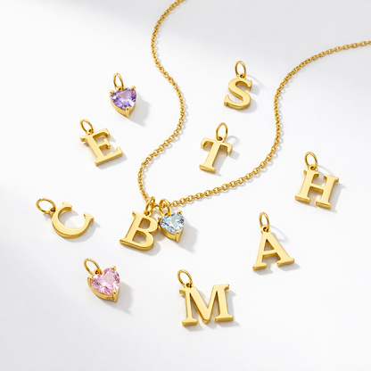 Collier Initiale Pierre Cœur