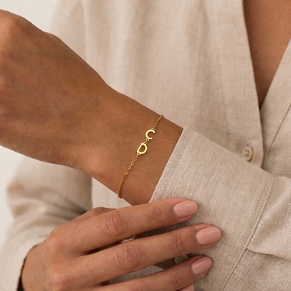 Bracelet Lettres Latérales Personnalisé