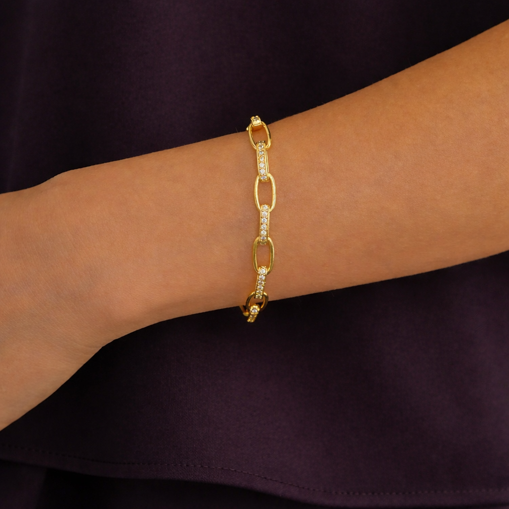 Bracelet Paperclip Diamant Luna