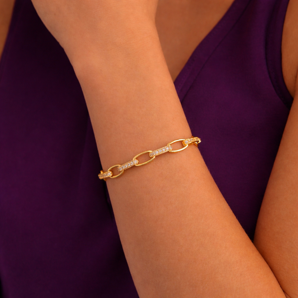 Bracelet Paperclip Diamant Luna