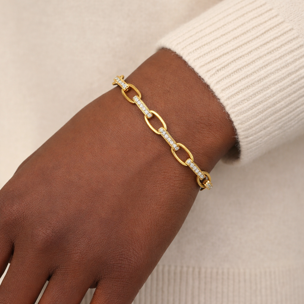 Bracelet Paperclip Diamant Luna