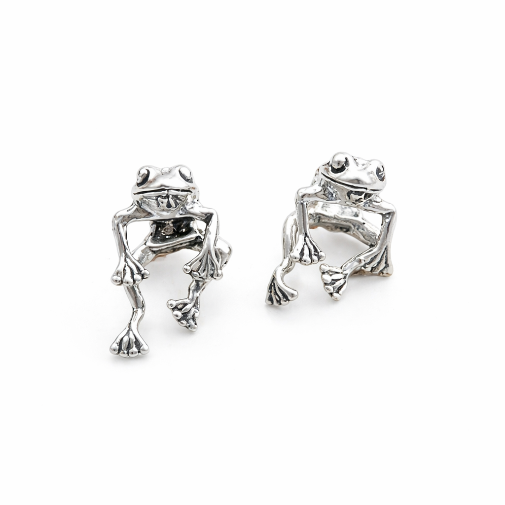 Boucles Grenouille Argentées
