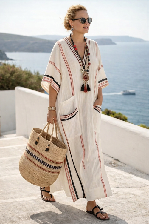 Romaine | Robe Maxi Boho Côtière Chaude