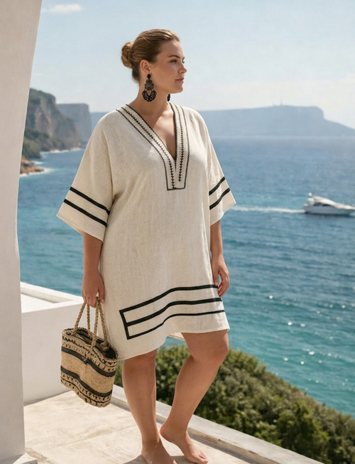 Camille | Robe Mini Brodée Boho Côtière
