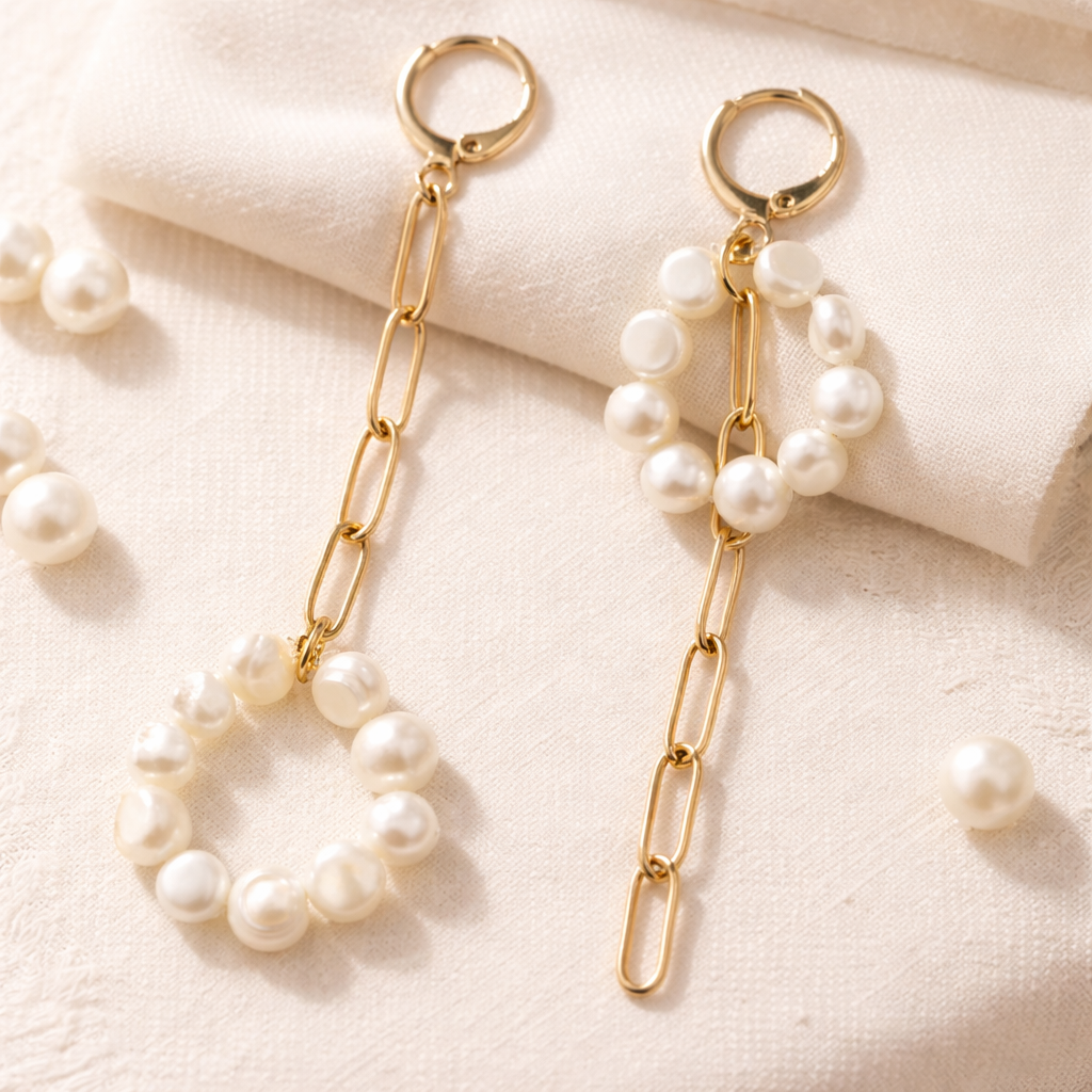Boucles Balançoire Perles Élegantes