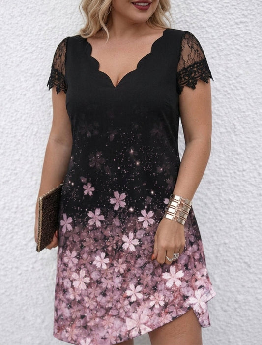 Nerissa | Robe Blush à Manches en Dentelle