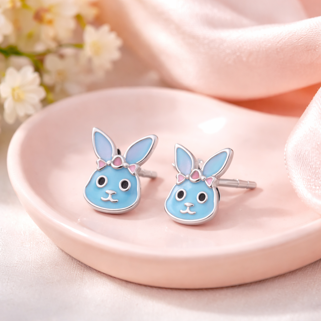Boucles d'oreilles Lapin Bleu