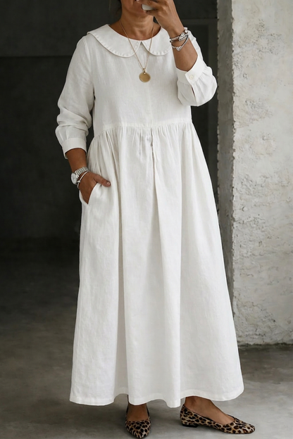 Camille | Robe en Jean avec Col Peter Pan