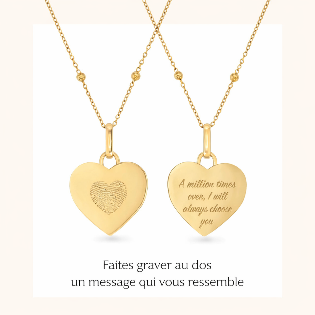 Collier Cœur Empreinte en Or