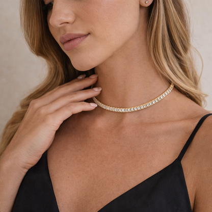 Collier Baguette Blanche Pure