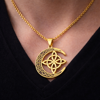 Collier Lune aux Entrelacs Celtiques