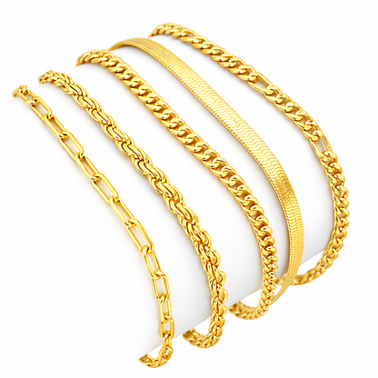 Ensemble de 5 Bracelets aux Mailles Contrastées