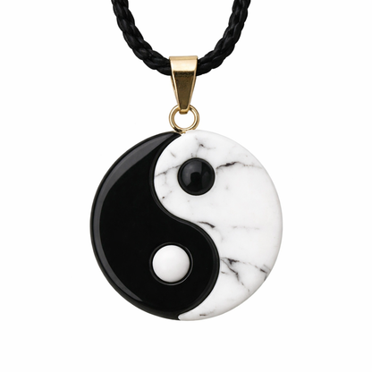 Collier Noir & Blanc en Obsidienne et Howlite