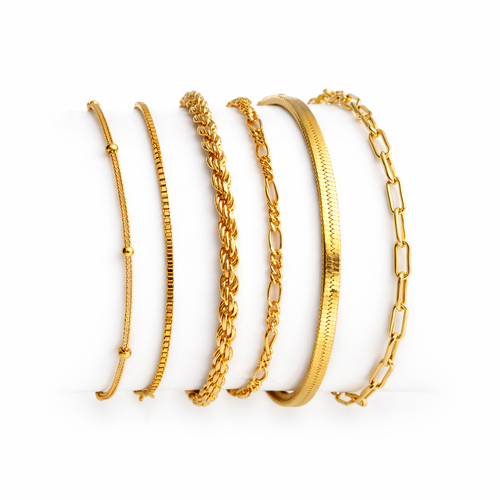 La Stack Parfaite | 6 Bracelets Fins à Superposer