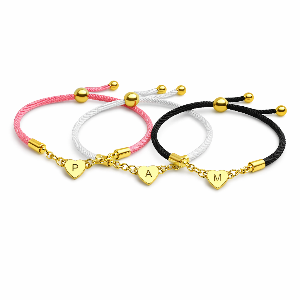 Bracelet Cœur Initiale Ajustable