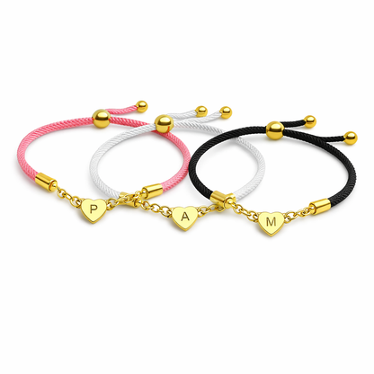 Bracelet Cœur Initiale Ajustable