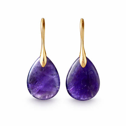Boucles d’Oreilles Améthyste Goutte