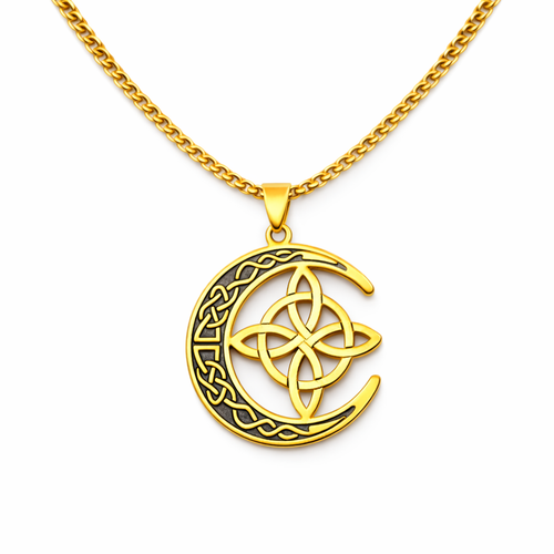 Collier Lune aux Entrelacs Celtiques