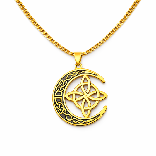 Collier Lune aux Entrelacs Celtiques