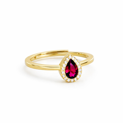 Bague Goutte Sertie de Zircons