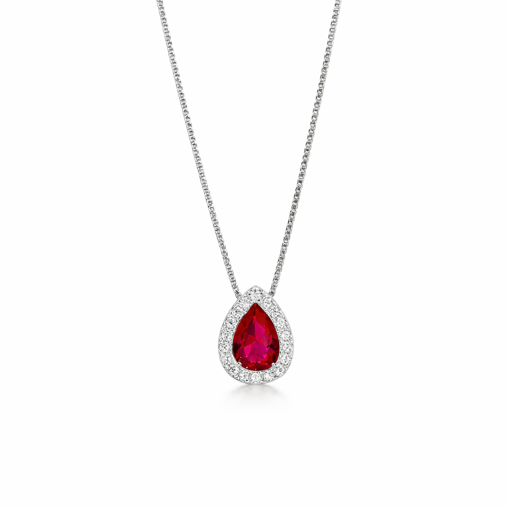 Collier Goutte Sertie de Zircons