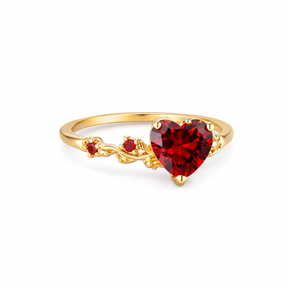 Duo de bagues Cœur Rubis set