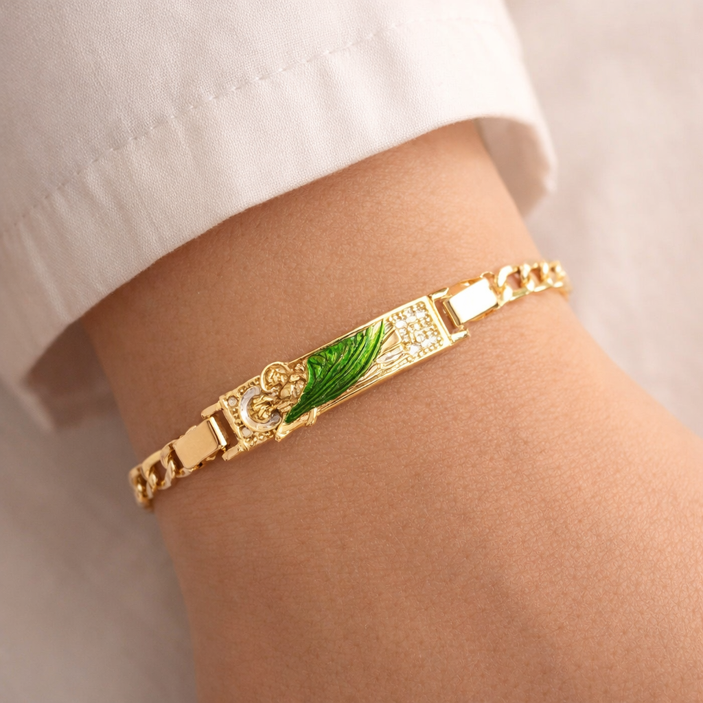 Bracelet Figaro Saint Jude doré