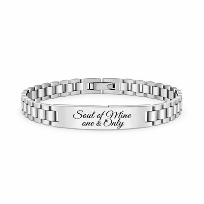 Bracelet gravé en acier inoxydable