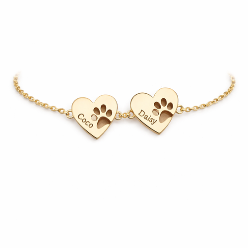 Bracelet cœur empreinte personnalisé
