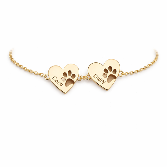 Bracelet cœur empreinte personnalisé