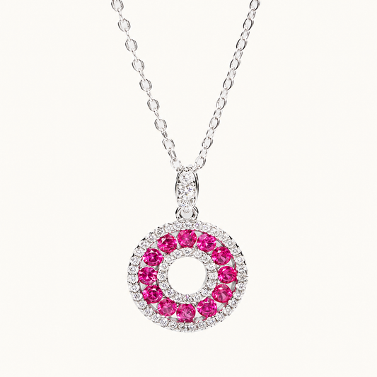 Collier rond en rubis et diamants