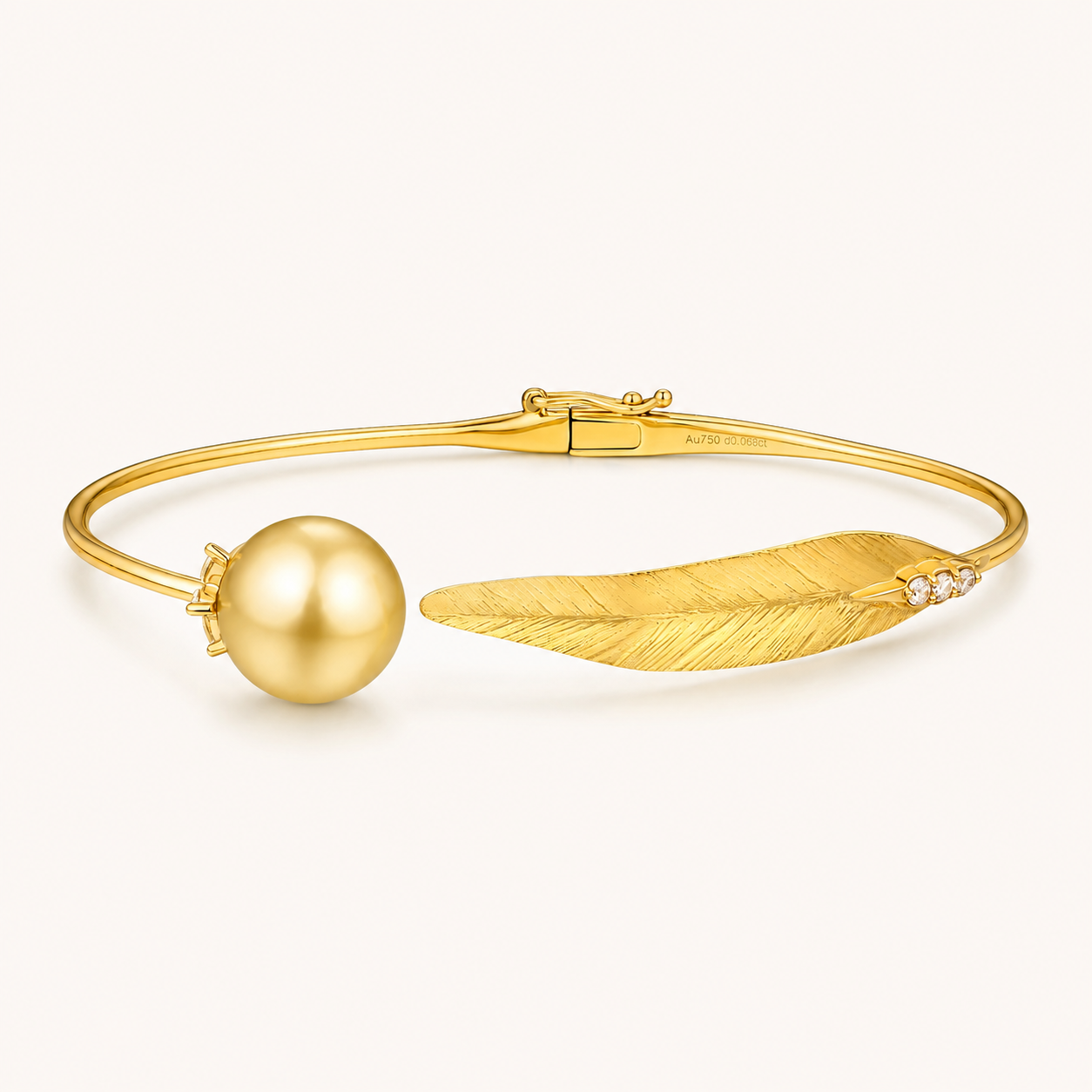 Bracelet précieux en perle dorée