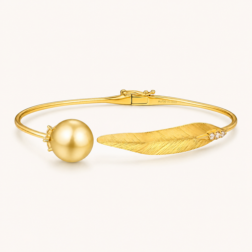 Bracelet précieux en perle dorée