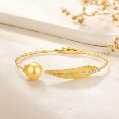 Bracelet précieux en perle dorée