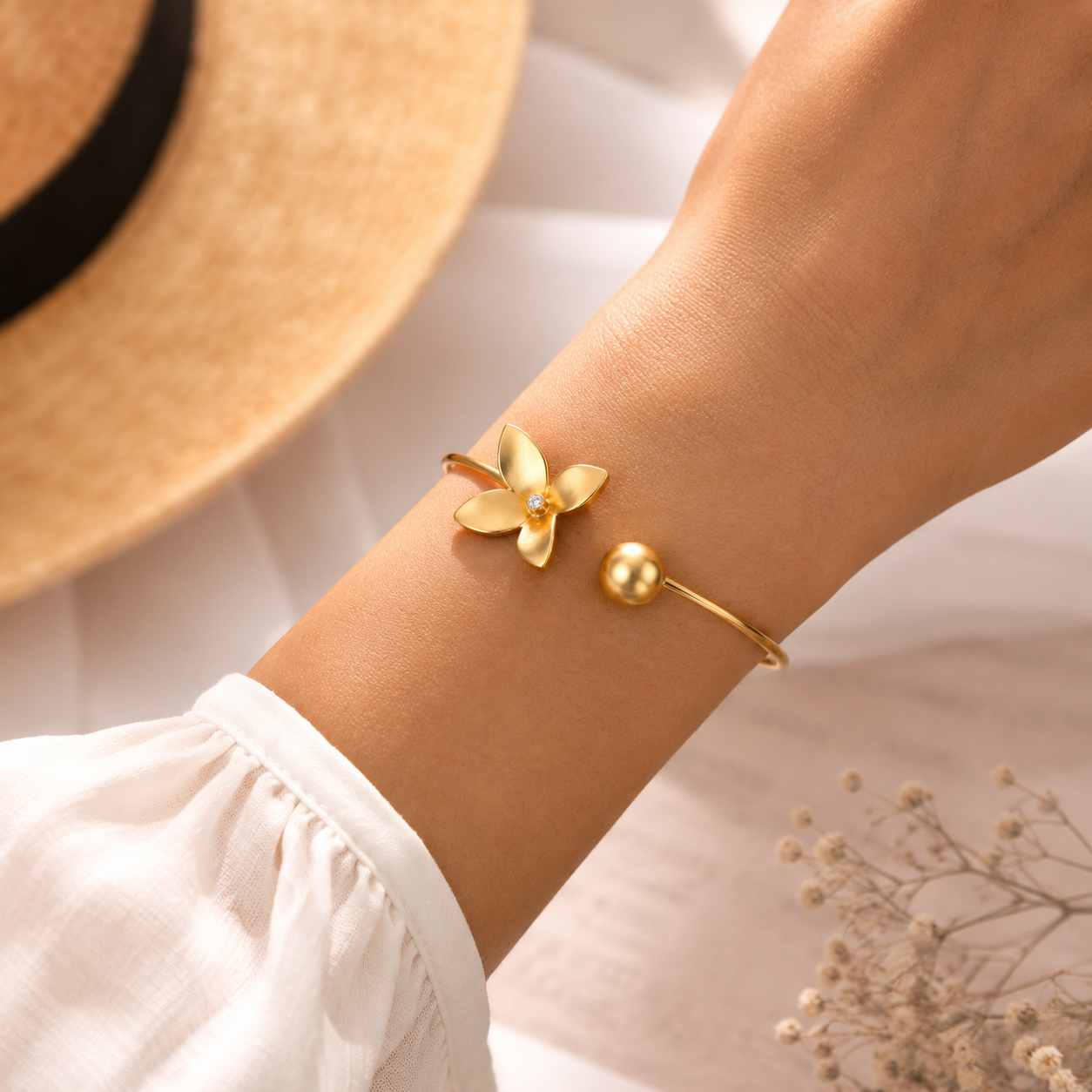 Bracelet Perle et Zircon Raffiné