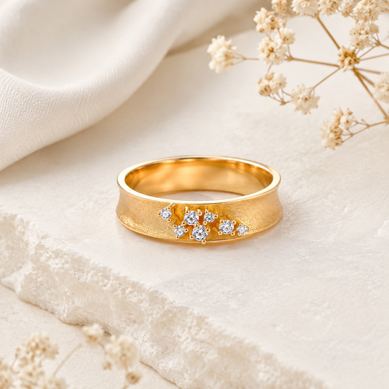 Bague en diamants dispersés